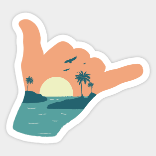 Shaka Hang Loose Beach Sticker